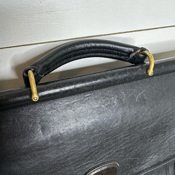90's Vintage Coach 5266 Beekman Black Leather Briefcase,Messenger Bag + hang tag - Picture 7 of 16